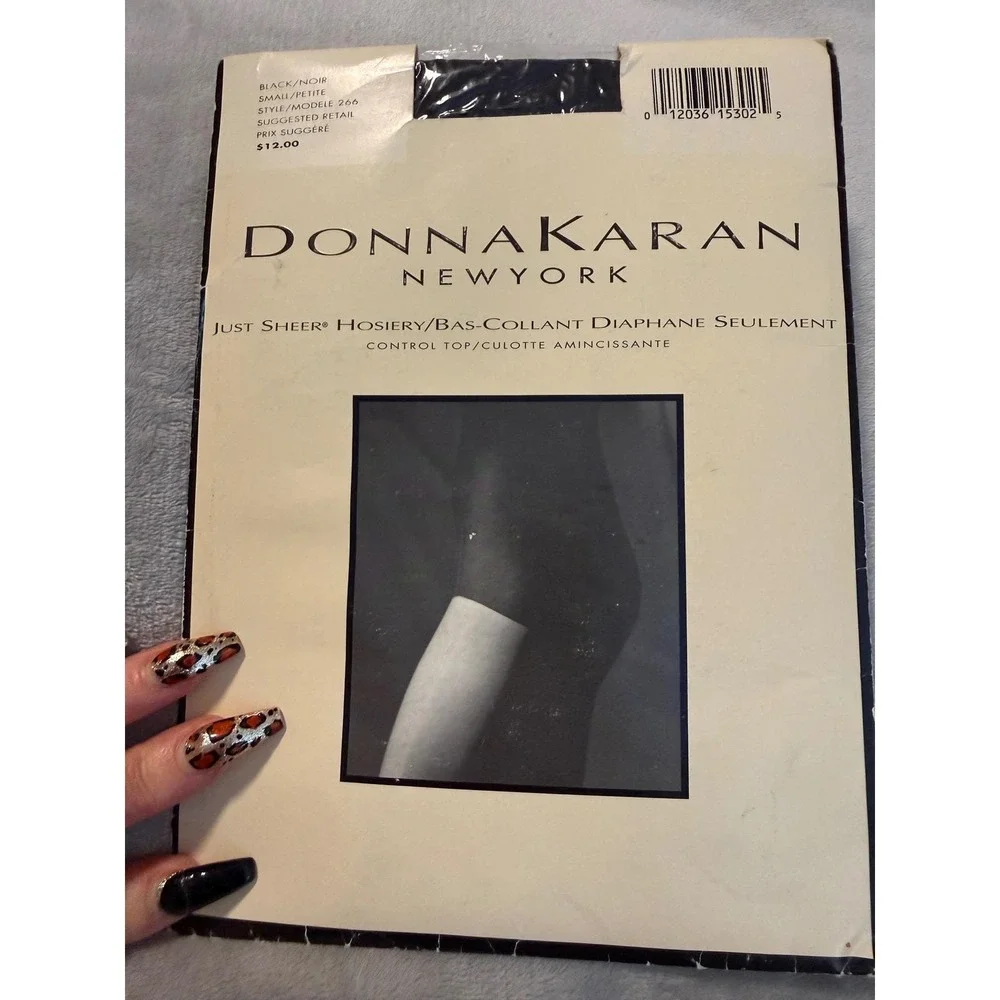 Donna Karan Just Sheer Control Top Pantyhose‎ Black Small Petite